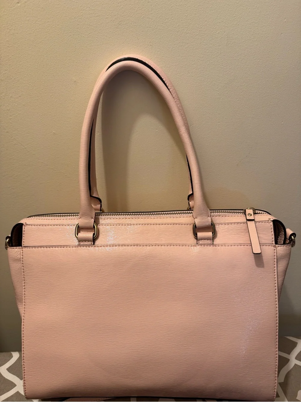 Kate Spade Beacon Court Jeanne Patent Satchel Bag - Blush Pink Bow (Like New)